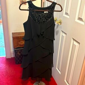 Black chiffon sequins dress